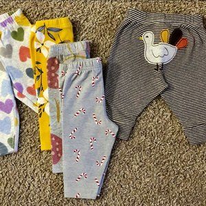 5 Pairs Carter’s Baby Girls’ Leggings, 0–3 Months